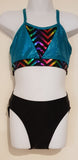 Black Dance or Aerobic Brief and Wrist Guard Set