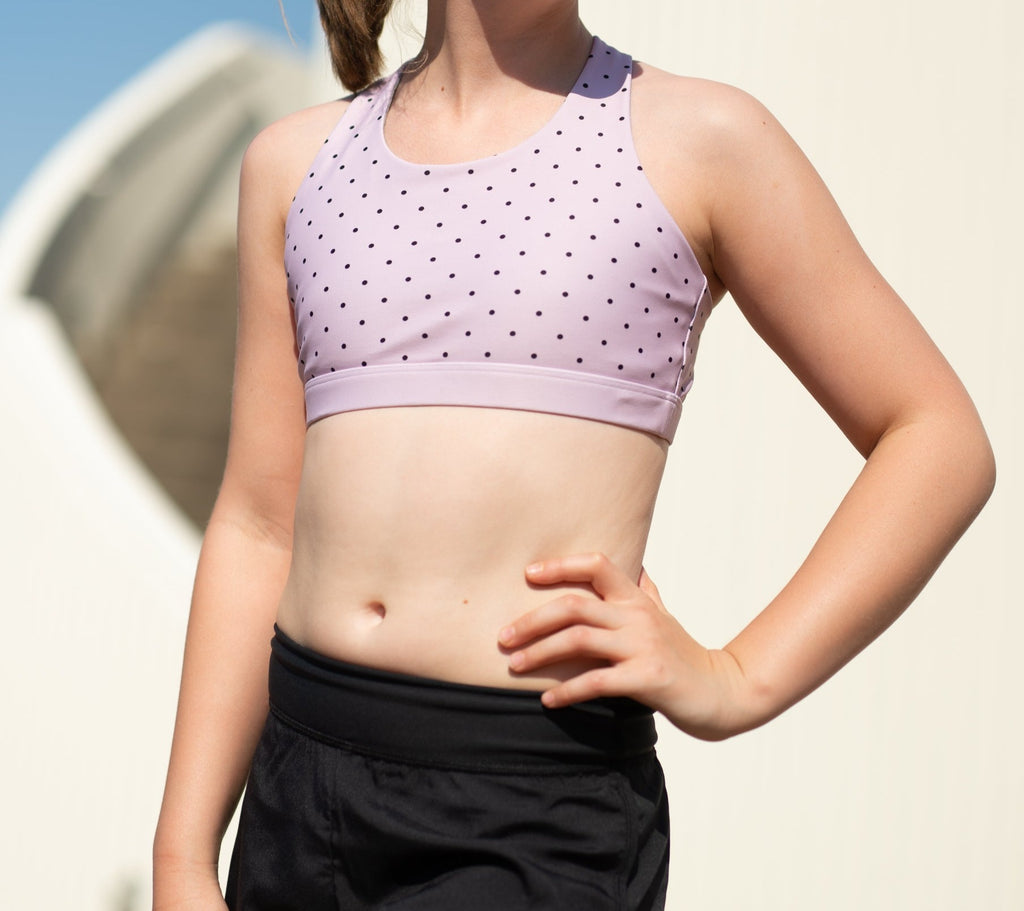 4 X Crop - Mauve/Black Dot