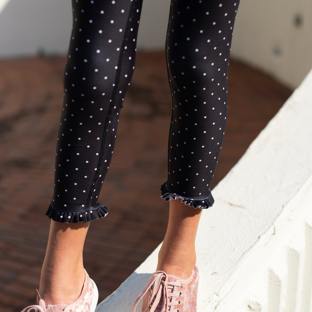 Frill Legging - Black Dot-** CLEARANCE**