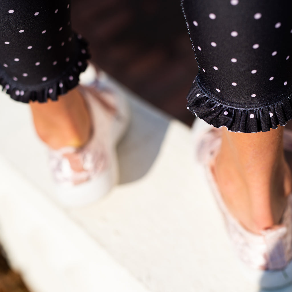 Frill Legging - Black Dot-** CLEARANCE**