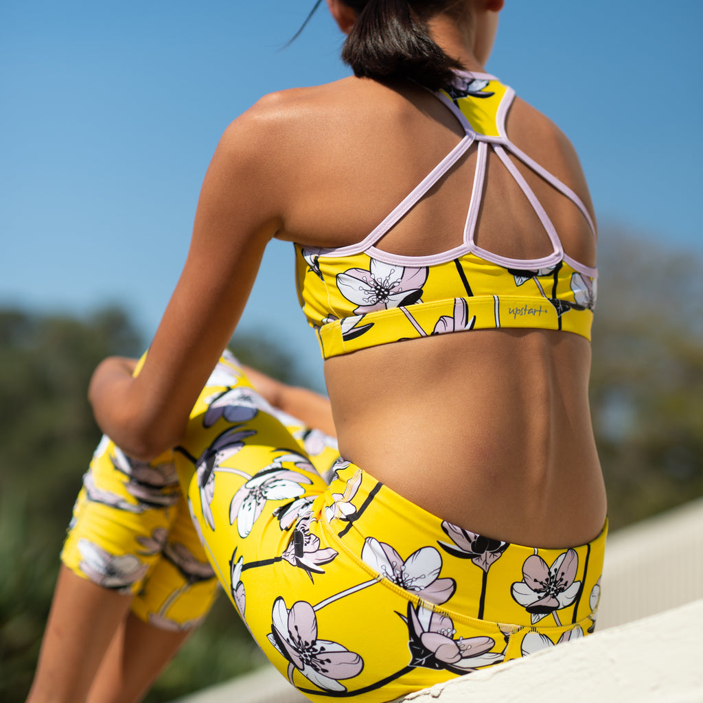 Strappy Racer - Yellow Floral